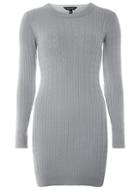 Dorothy Perkins Grey Knitted Cable Tunic