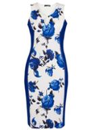 Dorothy Perkins *quiz Blue Floral Panel Dress