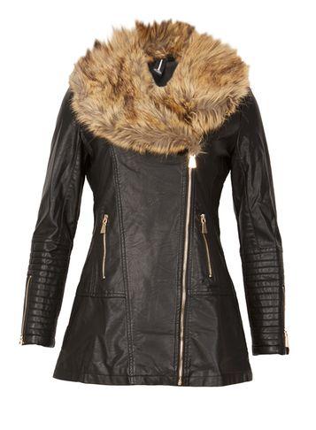 Dorothy Perkins *izabel London Black Faux Fur Jacket