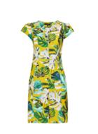 Dorothy Perkins Yellow Leaf Print Shirt Dress