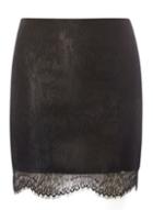 Dorothy Perkins *only Black Pu And Lace Detail Skirt