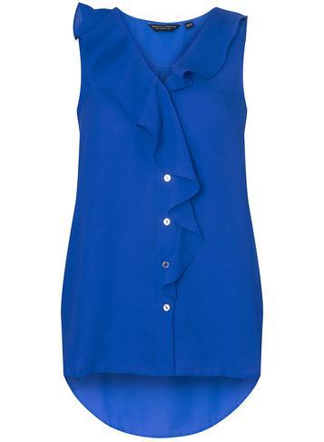 Dorothy Perkins Cobalt Ruffle Front Sleeveless Top