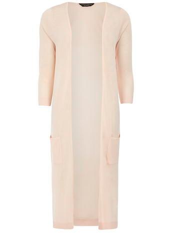 Dorothy Perkins Rose Rib Sparkle Long Line Cardigan