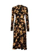 Dorothy Perkins Black Floral Print Shirred Midi Dress