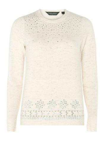 Dorothy Perkins Cream Embellished Jumper