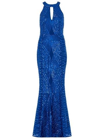 *quiz Royal Blue Mesh Maxi Dress