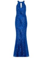 *quiz Royal Blue Mesh Maxi Dress