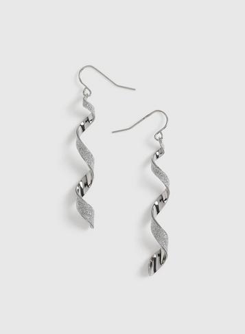 Dorothy Perkins Silver Glitter Spiral Earrings