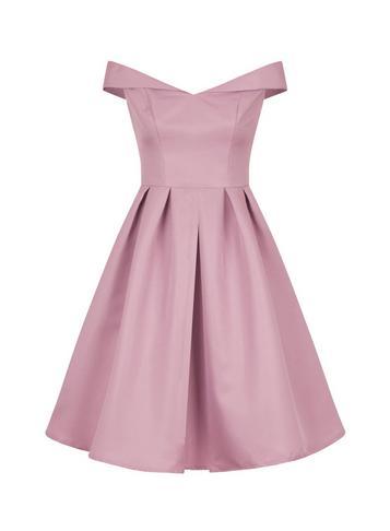 Dorothy Perkins *chi Chi London Petite Pink Bardot Skater Dress