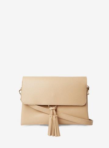 Dorothy Perkins Camel Tassel Cross Body Bag