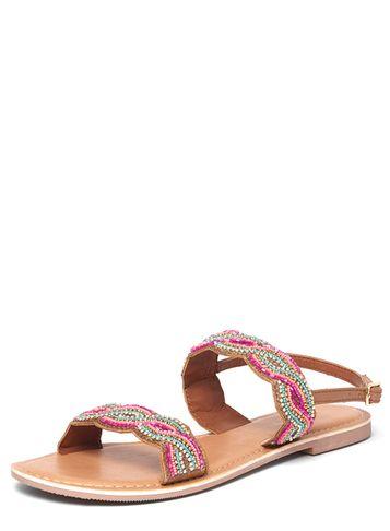 Dorothy Perkins Tan 'france' Embellished Sandals