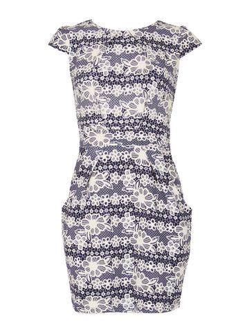 Dorothy Perkins *voulez Vous Navy Floral Tulip Shift Dress