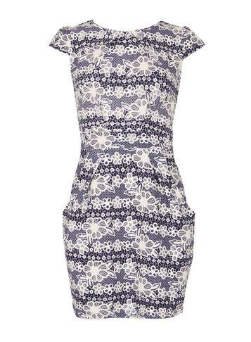 Dorothy Perkins *voulez Vous Navy Floral Tulip Shift Dress