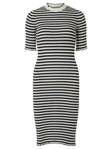 Dorothy Perkins *tall Black Multi Lettuce Edge Bodycon Dress