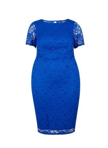 Dorothy Perkins *dp Curve Cobalt Lace Pencil Dress