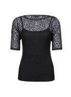 Dorothy Perkins Black Leopard Print Lace T-shirt