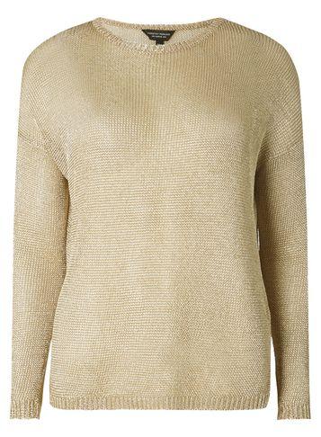 Dorothy Perkins Gold Metallic Jumper