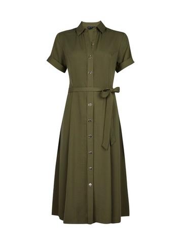 Dorothy Perkins Khaki Button Midi Shirt