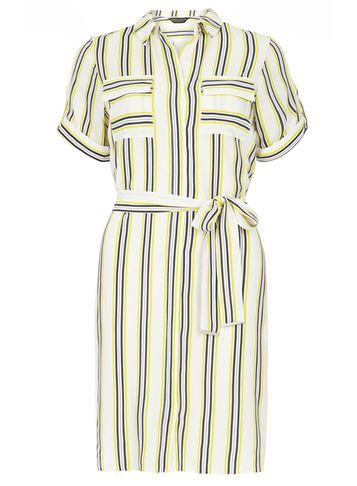 Dorothy Perkins Lime And Ivory Sleeveless Shirt Dress