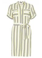 Dorothy Perkins Lime And Ivory Sleeveless Shirt Dress