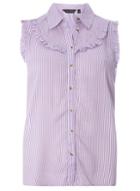Dorothy Perkins Lilac Pinstripe Frill Shirt