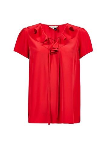 *billie & Blossom Red Tie Ruffle Top