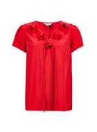 *billie & Blossom Red Tie Ruffle Top