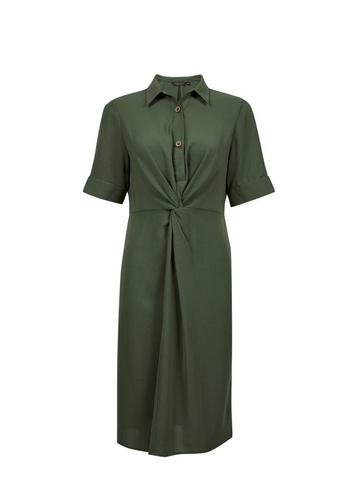 Dorothy Perkins *khaki Knot Front Shirt Dress