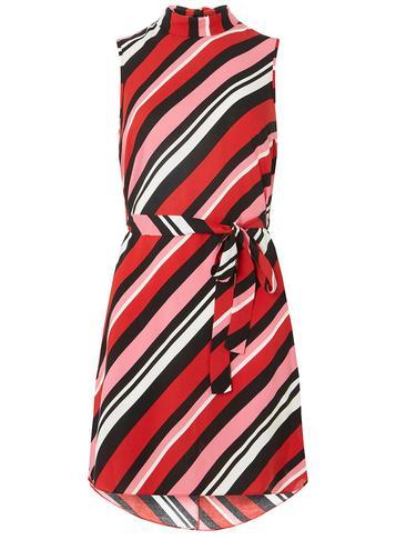 Dorothy Perkins Petite Multi Coloured Striped Roll Neck Shift Dress