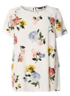 Dorothy Perkins Dp Curve Floral Ruffle Soft T-shirt