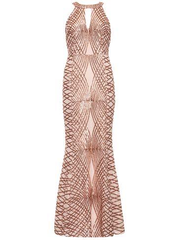 Dorothy Perkins *quiz Rose Gold Fishtail Maxi Dress