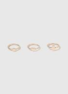 Dorothy Perkins Rose Gold Simple Geometric Shape Ring Pack