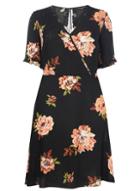 Dorothy Perkins *dp Curve Black Amber Ruffle Back Wrap Dress