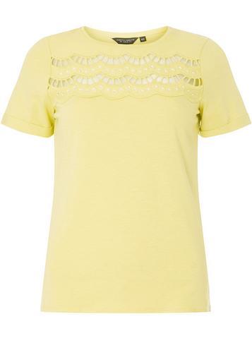 Dorothy Perkins Yellow Bling Yoke T-shirt