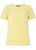 Dorothy Perkins Yellow Bling Yoke T-shirt