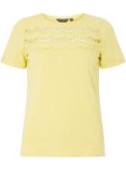 Dorothy Perkins Yellow Bling Yoke T-shirt