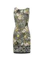 Dorothy Perkins Petite Khaki Paisley Print Shift Dress