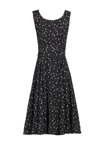 Dorothy Perkins *jolie Moi Black Star Print Skater Dress