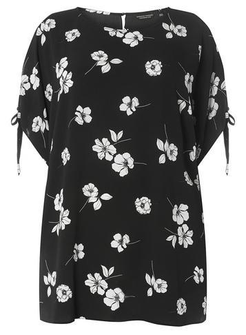 Dorothy Perkins *dp Curve Monochrome Floral Print Cuff Top