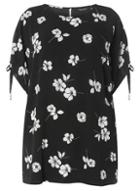 Dorothy Perkins *dp Curve Monochrome Floral Print Cuff Top