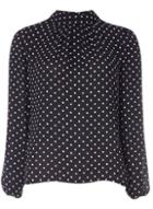 Dorothy Perkins Navy Spotted Long Sleeve Top
