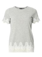 Dorothy Perkins Grey Chiffon Hem T-shirt