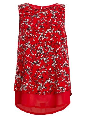 *quiz Red White Floral Swing Top