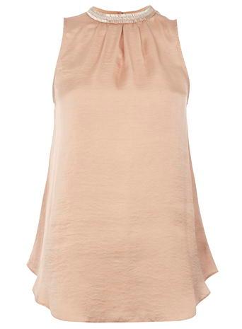 Dorothy Perkins Blush Satin Long Line Top