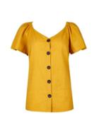 Dorothy Perkins Yellow Flutter Sleeve Top