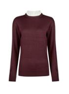 Dorothy Perkins Oxblood 2-in-1 Piecrust Collar Jumper