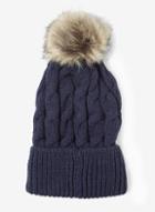 Dorothy Perkins Navy Cable Knit Pom Hat
