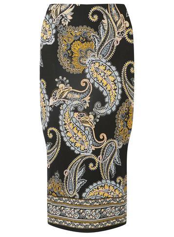 Dorothy Perkins Black Paisley Border Print Pencil Skirt