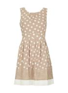 Dorothy Perkins *izabel London Nude Lace Trim Fit And Flare Dress