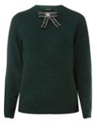 Dorothy Perkins Green Brooch Crew Neck Jumper